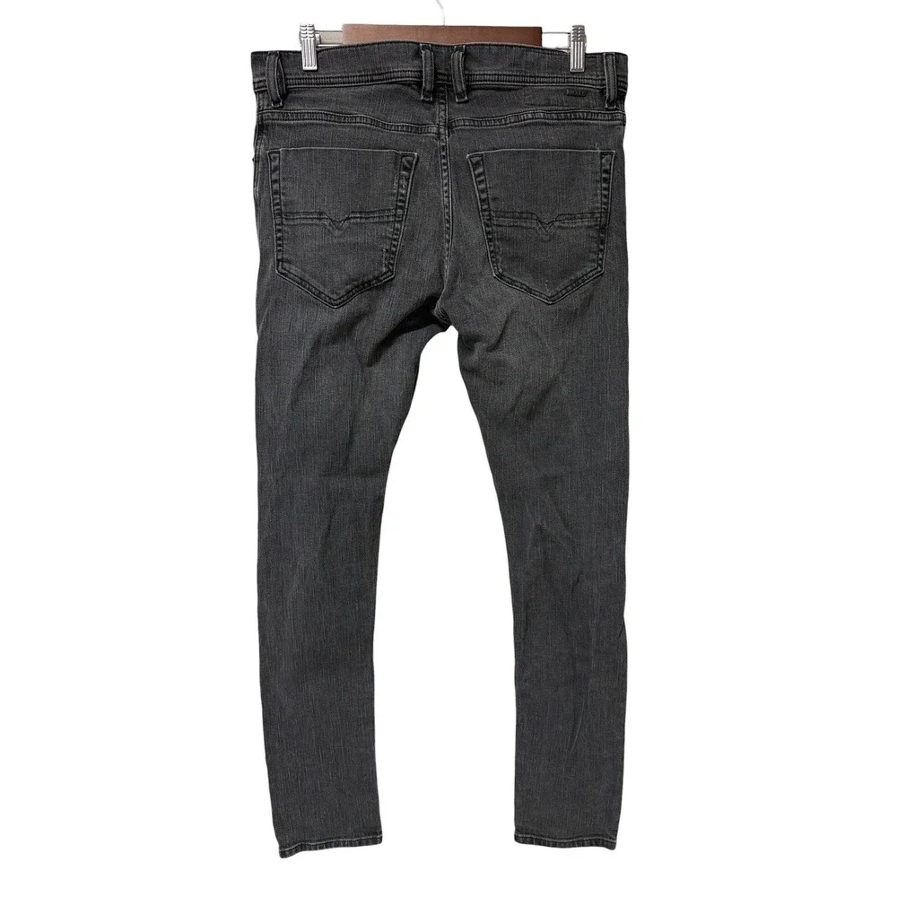 Diesel Tepphar Jeans Mens 32 Gray Slim Carrot Stretch‎ Distressed Pants ITALIAN